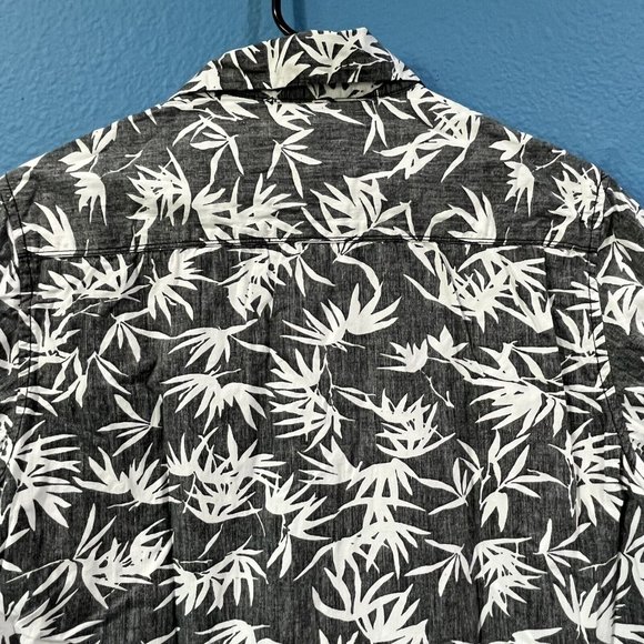 Private Member Black White Palm Print Button Up Shirt Men Small Inside Out Print - Picture 6 of 14